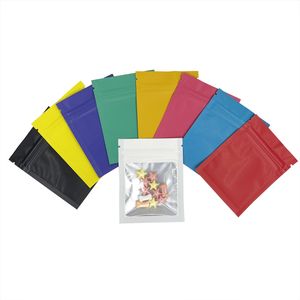 Groothandel 7X9cm Mat Zwart / Doorzichtige Rits Mylar Zakken Hersluitbare Zip Lock Aluminiumfolie Plastic Zak Voedsel Kruidenier Verpakking Folie Zak Maatwerk