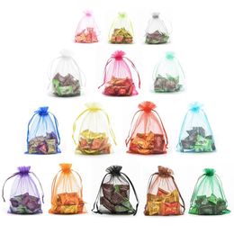 Petit sac cadeau en Organza 7x9cm, emballage de bijoux, pochette à bonbons pour cadeaux de mariage, vente en gros
