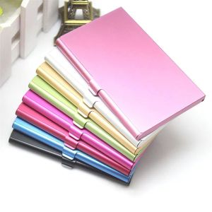 wholesale 8 Colors Aluminum Business Card Holder Card Case Business Wallet Cases for Men or Women Metal Slim Thin Card Holders BJ