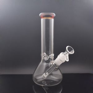 Gros 8 pouces bécher en verre Bong narguilés tige basse mâle bol bouteille épaisse Dab plate-forme eau Bongs recycleur moyen plates-formes avec tuyau de brûleur à mazout