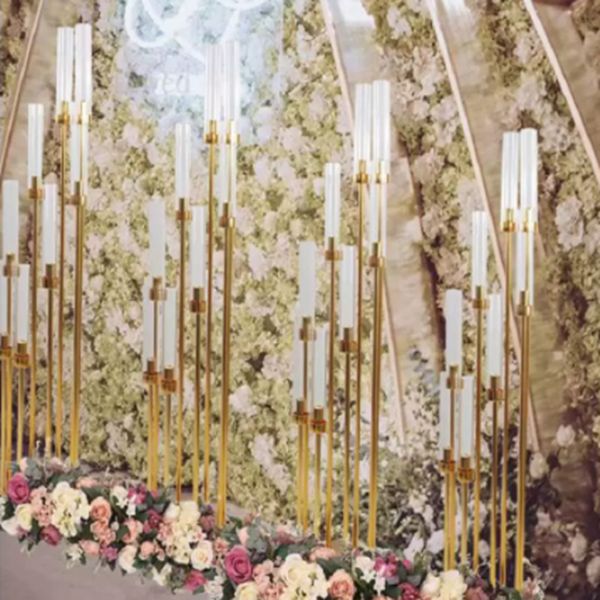 wholesale 8 pôles route de plomb toile de fond passerelle stand décoration de mariage colonnes de fête pilier de mariage pour décor de scène d'événement de mariage senyu484