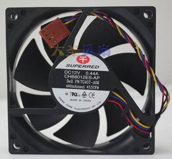 Vente en gros: 8020 CHB8012ES-AP 12V 0.44A 8CM ventilateur de processeur de châssis PWM à température contrôlée à quatre fils