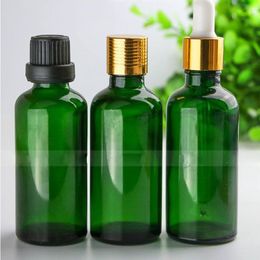 En gros 88 * 4 Total 352 pcs Verre E Liquid Propper bouteilles 50 ml Green Glass Essential Huile Bottles Fread Fread 50 Ml Glass Continer Pac Jjei