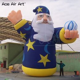 wholesale 8 m 26,2 pieds de haut géant de style russe père Noël gonflables père de Noël soufflé à l'air homme de Santa Ord avec ballon à la main à vendre