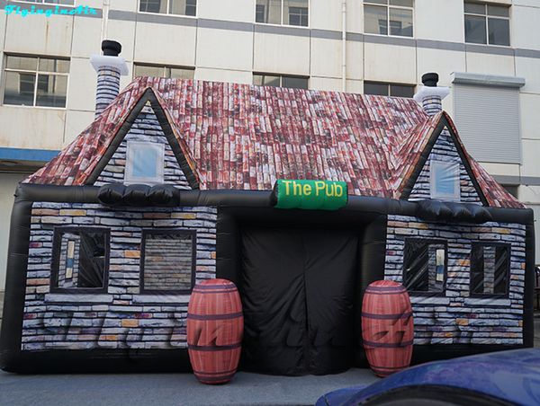 Venta al por mayor tienda de campaña de bar inflable retro de Pub inflado al aire libre de 8 m con cubo