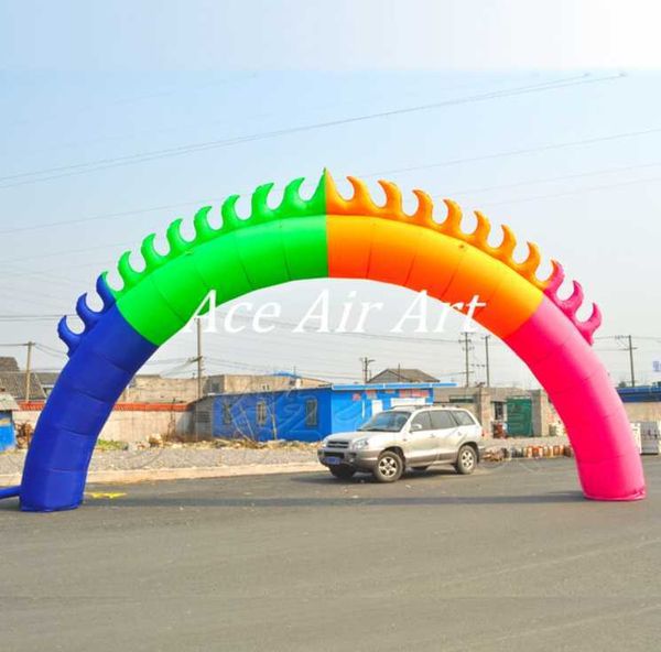 vente en gros arche personnalisée gonflable de soleil rond coloré personnalisé de 8 m de largeur x 4 m de hauteur (26x13,2 pieds) pour la décoration d'événements fabriquée en Chine