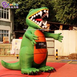 Groothandel 8mh (26ft) met ventilator aankomst Gigant Inblaasbare staande staande dinosaurus Blow -up cartoon dinosaur -ballonnen model voor feestevenement decoratie speelgoed sporten