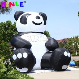 wholesale Panda gonflable géant mignon de 8 mH (26 pieds) avec ventilateur, personnage de dessin animé d'ours panda pour la publicité d'événements pour enfants