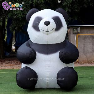 En gros de 8mh (26 pieds) avec du ventilateur Adorable Adorable Panda Cartoon Panda Modèles Air Blown Animal pour une fête Événement Zoo Decoration Toys Sports