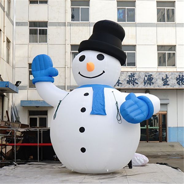 wholesale 8mH (26ft) avec ventilateur bonhomme de neige ballon gonflable avec bande pour discothèque scène de Noël événement décor décorations de Noël