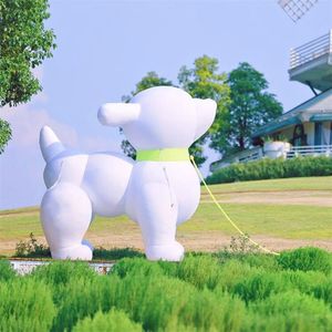 wholesale 8mH (26ft) avec ventilateur Llluminated ballon gonflable blanc chien gonflables ballon art animal pour la décoration de publicité musicale