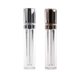 En gros 8ML En Plastique Brillant À Lèvres Emballage Conteneurs Or Argent Carré Clair Brillant À Lèvres Tube Liquide Lipgloss Bouteilles Rechargeables Conteneurs SN