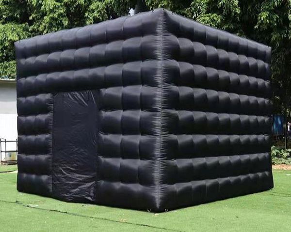 wholesale 8mLx8mWx4mH (26x26x13.2ft) Tente gonflable blanche noire de cube abri portatif extérieur de salle d'événements pour le stand de photo de partie d'affichage de salon commercial