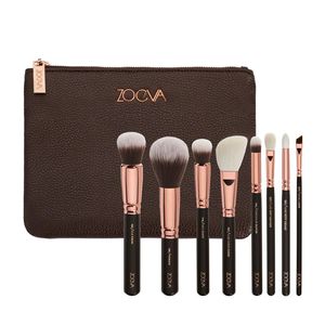 Groothandel 8 stks Make-up Borstel Set Face Cream Power Foundation Brushes Multifunctionele Schoonheid Cosmetische Tool Borstels Set met lederen pakket