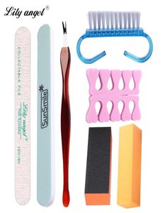 Wholesale - 8pcs / set Outils de manucure professionnels Setkit File de ponçage de fichier de clou de ponçage de polissage de la brosse de pointe morte de doigt fourche 8250087