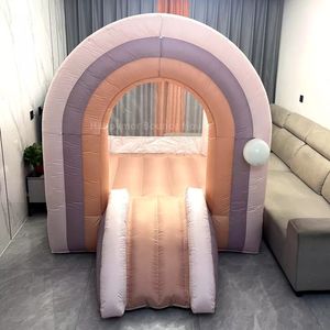 wholesale Maison gonflable commerciale de rebond d'arc-en-ciel de 8X10 FT avec le château rebondissant de glissière avec le ventilateur pour la fête d'anniversaire d'enfants