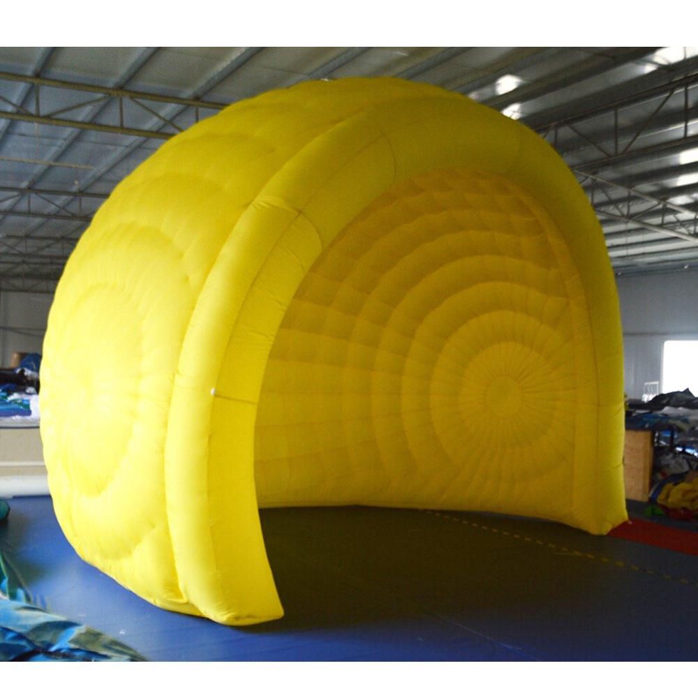 wholesale 8x5x4mH (26x16x13ft) Yellow Inflatable Igloo Tent Trade Show Tents Stage Cover for Exhibition Business Rent