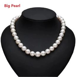 Collier de perles naturelles d'eau douce, 9-10-11mm, ras du cou, grandes perles d'eau douce, pour femmes, cadeau à la mode, vente en gros, 240327