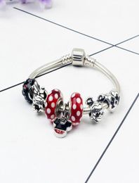 Bracelets de charme de bande dessinée en verre de Murano en gros-925 pour femmes cristal original style de bijoux de bricolage Fit P avec Crown6348928