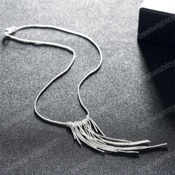 Bijoux en argent 925 pour femmes, breloques mignonnes, chaîne serpent, colliers à la mode, cadeau de noël, vente en gros