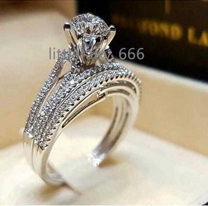 Groothandel 925 Verzilverd Koper Zirkoon Luxe Eeuwigheid diamanten Ringen voor Vrouwen Gift Veel Bulk Sieraden Trouwring