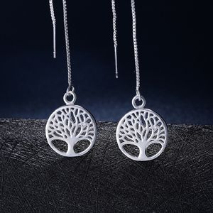 En gros 925 boucles d'oreilles en argent Sterling balancent pour les femmes bijoux de mariage arbre de vie fille cadeau mignon mode noël