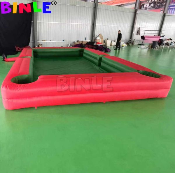 wholesale Table de billard gonflable géante rouge de 9x6m 29.5x20ft Table de billard gonflable de terrain de football de billard pour le jeu interactif extérieur d'intérieur