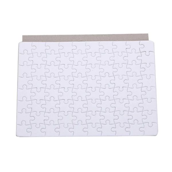 wholesale A5 80 Pcs Sublimation Blancs Puzzles Papier Carton DIY Blanc Blanc Jigsaw Puzzle Artisanat 7,8 X 5,7 Pouces 80 Pièces / Ensemble 50 Pcs LL