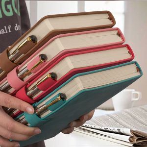 wholesale A5 Notebook Ultra thick Thickened Notepad Business Soft Leather Work Meeting Record Book Office Diary Sketchbook Students Cute 220713