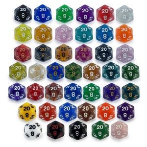 ACRYLIC DND ACRYLIC BUSH BUSH DICE JUEGOS Running Game Teaching Table Games de 20 lados Camiones transparentes perlados DHL DHL