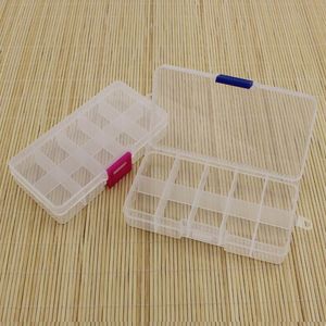 Boîte de rangement transparente en plastique à 10 compartiments réglables en gros pour les bacs de stockage de conteneurs d'outils de boucle d'oreille de bijoux