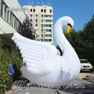 wholesale Publicidad Modelo animal inflable Cisne Globo Cisne blanco de 4 m de altura para decoración de parques temáticos y fiestas de baile