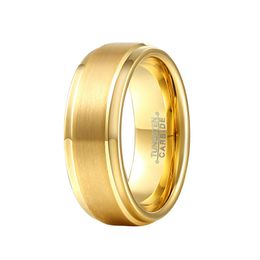 Groothandel (3 stuks/partij) Betaalbare Sieraden 8mm Tungsten Staal Carbide Bruiloft Goud Kleur Ringen voor Paar