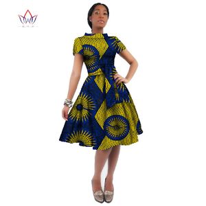 Groothandel Afrika Jurk voor Dames Afrikaanse Wax Print Jurken Dashiki Plus Size Afrika Stijl Kleding voor Dames Kantoor Jurk WY082
