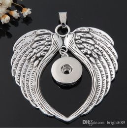 Groothandel-G00106 Nieuwe Merk Angel Wing Snap Button Sieraden Hanger voor 18 mm knop