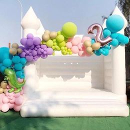 Groothandel All Wit Wedding Bouncy Castle met EN14960 gecertificeerde commercieel opblaasbaar Bounce House voor volwassenen Kids Event Rental