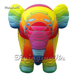 Groothandel Verbazingwekkende schattige grote kleurrijke opblaasbare olifantenvet Cartoon Dierlijke mascotte ballon met ventilator binnen voor Circus Event Show