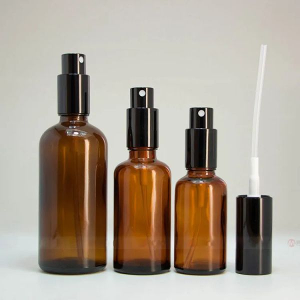 wholesale Flacon de parfum en verre ambré vaporisateur de parfum épais vide faire un récipient de cosmétiques 5-100 ml LL