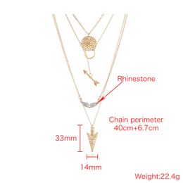 Groothandel- en Amerikaanse mode-sieraden mode persoonlijkheid baitao dames ketting multi-layer vleugel wafer hanger set ketting