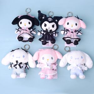 Groothandel en retail 12 cm Cartoon Plush Keychains Ring 6 Soorten schattige stijl kleine hangers kleine hanger om vriendin te sturen om kinderen cadeau te verzenden