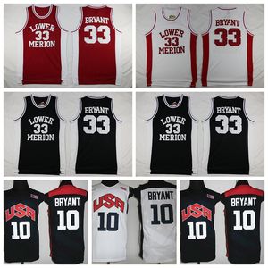 Lower Merion College 33 Bryant Jersey Hombres Rojo Negro Blanco Azul Hightower High School Bryant Baloncesto Para fanáticos del deporte Transpirable Excelente calidad