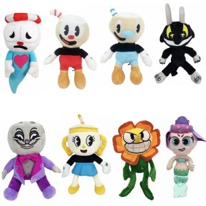 Venta al por mayor y al por menor 24cm New Teacup Head Great Adventure Cuphead juguete de peluche juego perimetral Mug Head Mugman Doll