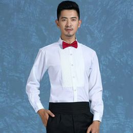 Chemises de mariée en gros et au détail de haute qualité chemise manche longue chemise blanche accessoires de marié 01 2713