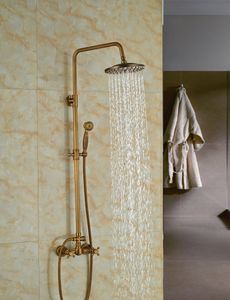 Colonne de douche moderne en laiton Antique, vente en gros et au détail, robinet mitigeur à Valve chaude et froide, double poignées avec pulvérisateur de douche à main