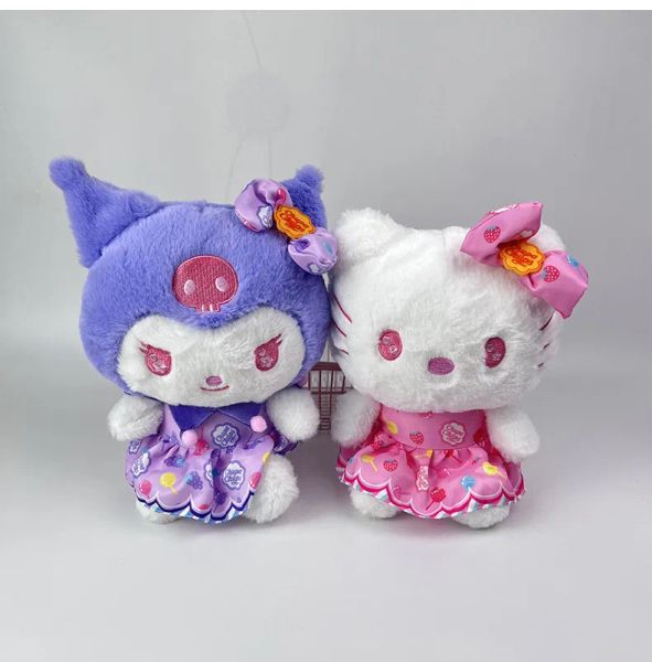 Anime en gros Kuromi Melody Purple Jupe en peluche Jouets pour enfants partenaires de la Saint-Valentin Cadeaux pour les copines décoration à domicile