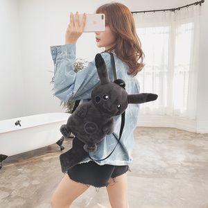 Gros Anime Pocket noir en peluche sac à dos sac d'école pour enfants sac à provisions cadeau de vacances