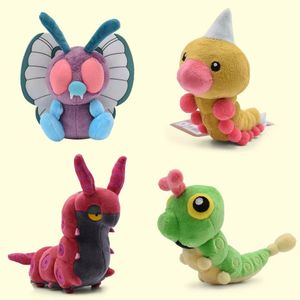 Groothandel Anime Pocket Plush Toys Insect Larve Larve Green Caterpillar Degree Horn Insect Centipede King Plush Toys Children's Games Playmate