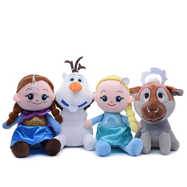 Venta al por mayor anime Snow and ice world lindo muñeco de nieve alce juguetes de peluche juegos para niños playmate regalo de vacaciones decoración de la habitación