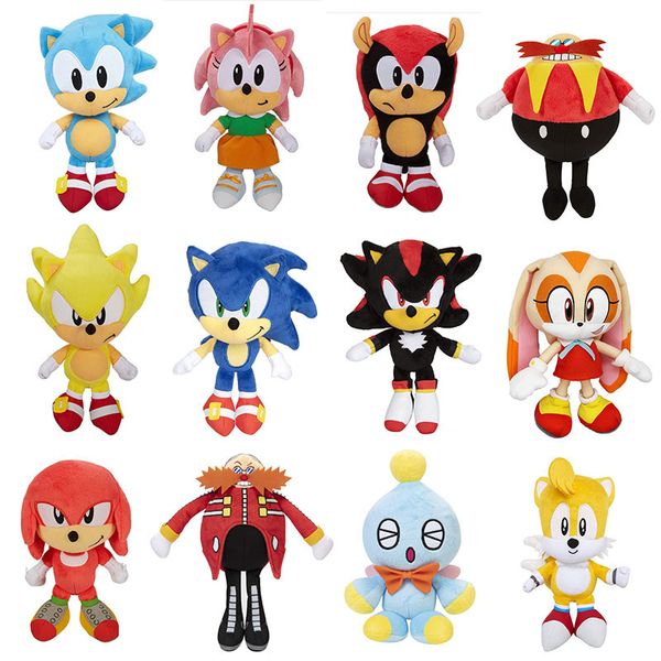 Gros anime sonic jouets en peluche réalistes mignons Sonic Hedgehog Mouse Doll jeux pour enfants camarades cadeaux de vacances