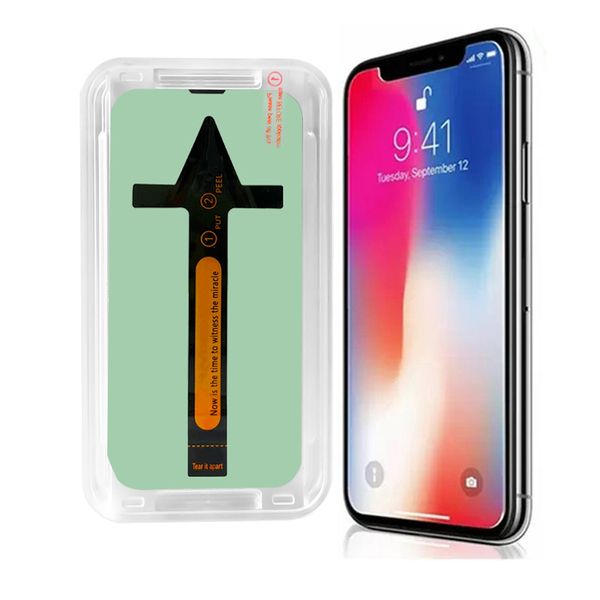 Venta al por mayor Anti luz azul Protector de pantalla de vidrio templado transparente con aplicador de fácil instalación para iphone 14 13 12 Pro max Película protectora adhesiva transparente